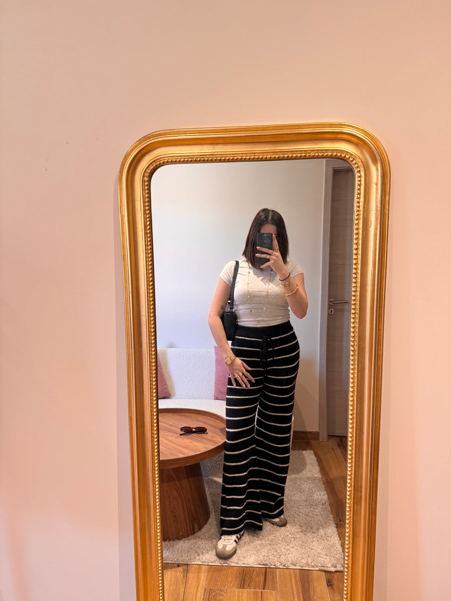 Pantalon marinière en maille