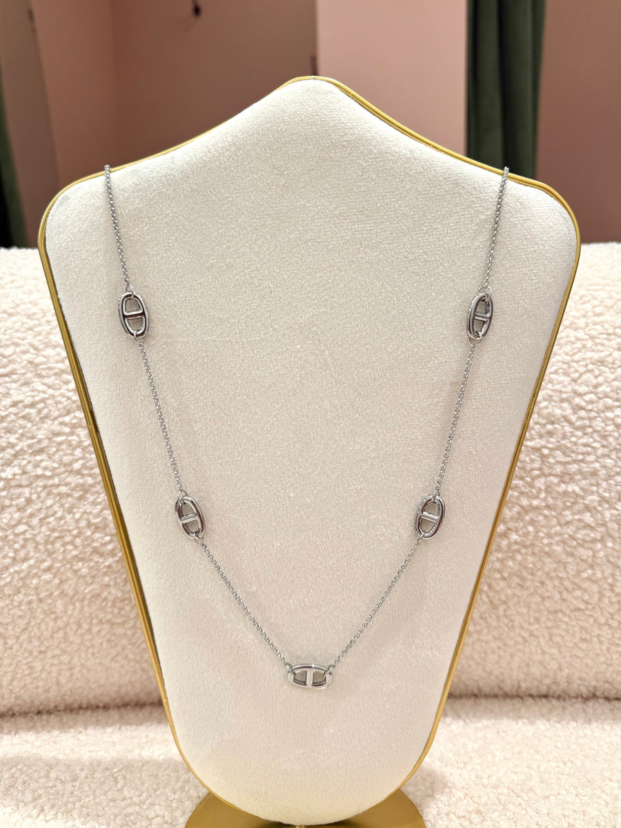Collier Sautoir Argenté Bronze - Alliage - Occasion Sans Marque