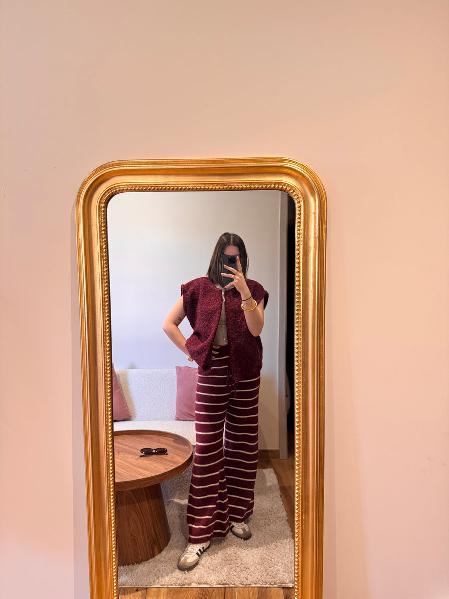Pantalon marinière en maille
