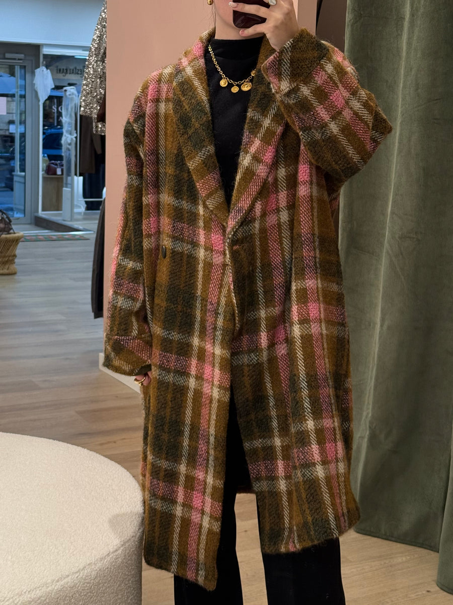Manteau à carreaux long