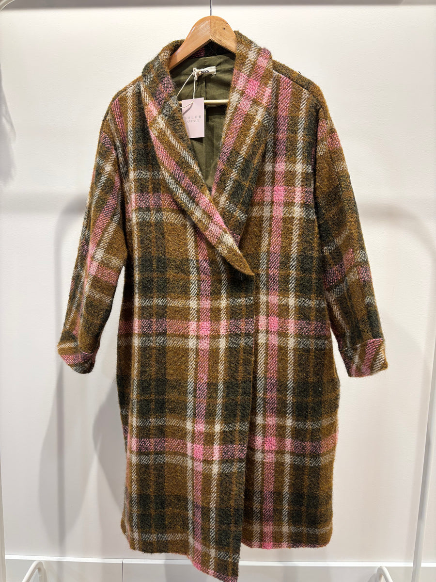 Manteau à carreaux long